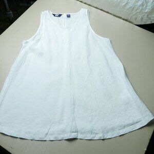 White Linen Sleeveless Tank